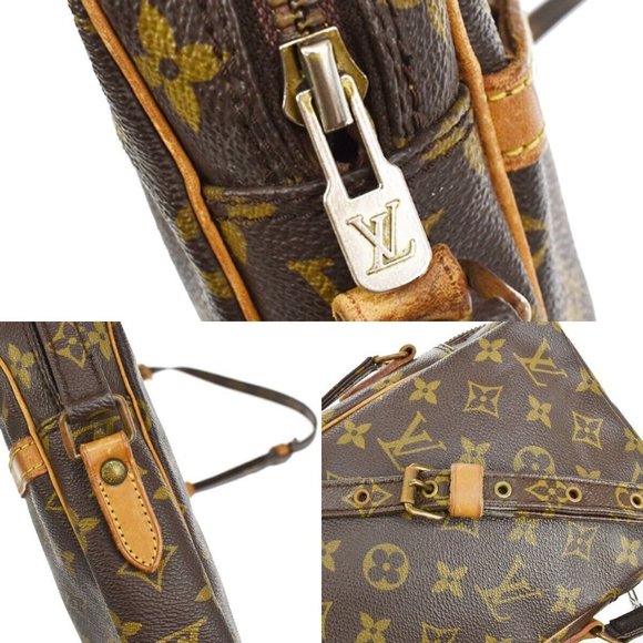 Authentic LOUIS VUITTON Danube Shoulder Bag Monogram Leather Brown France - Picture 4 of 13